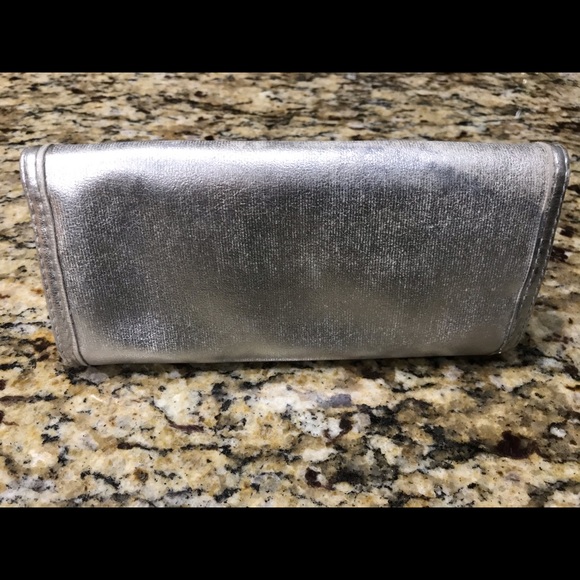 New Item! Bebe stonewashed Silver metallic wallet - Picture 4 of 4